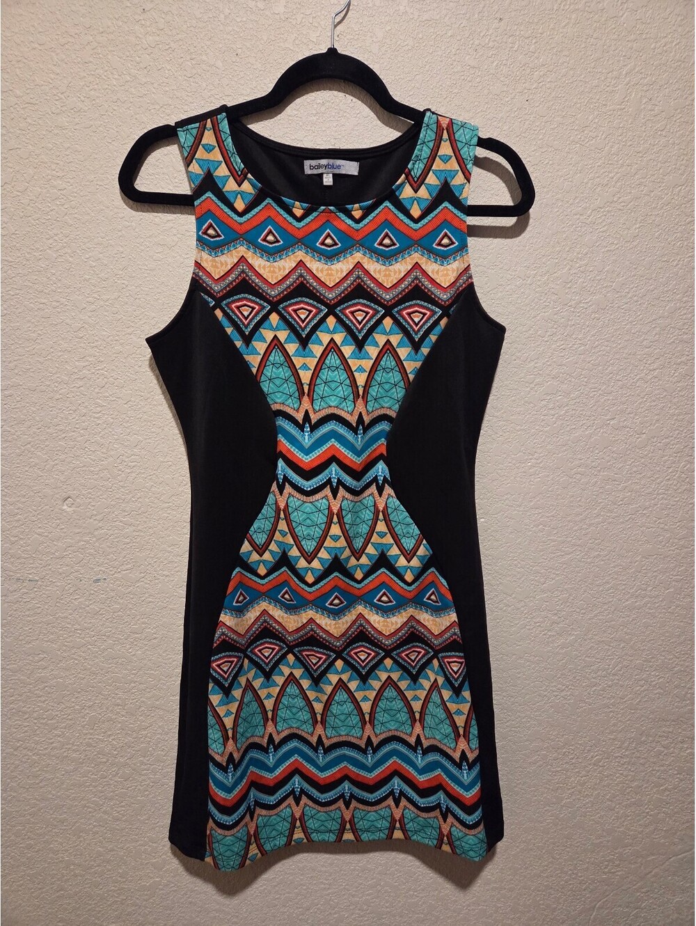 baileyblue XL Sleeveless Bodycon Dress Colorful Geometric